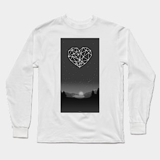 Black heart geometric style Long Sleeve T-Shirt